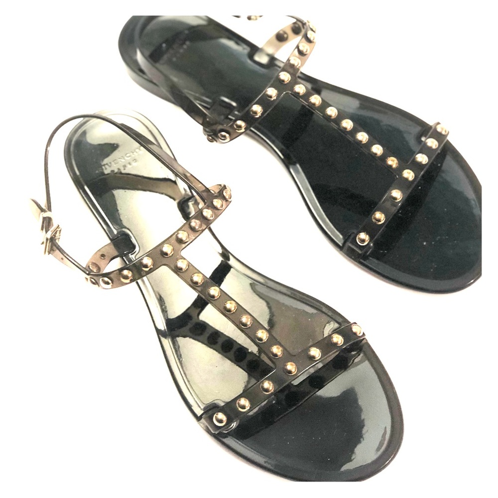 Black Givenchy Paris Studded Jelly Sandals 41